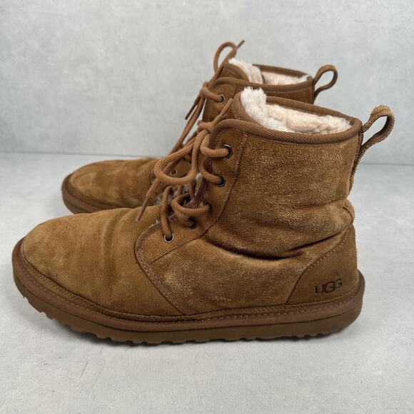 UGG Chukka Boots Mens Size 9 Chestnut Suede Sheepskin Lined Lace Up 1016472 main image 5